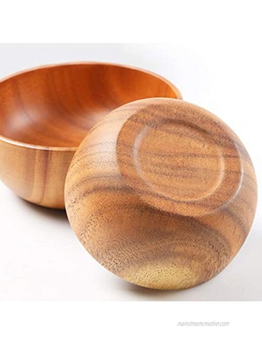 Acacia Wood Salad Bowls 6.3inches Set of 4 Individual Large Wood Bowl for Fruits Salads and Decoration