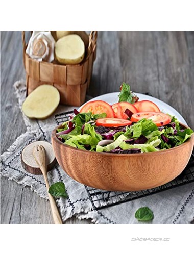 Acacia Wooden Salad Bowls 9.5 inches Fruit Salad Vegetables Pasta Large Bowl Single Bowl