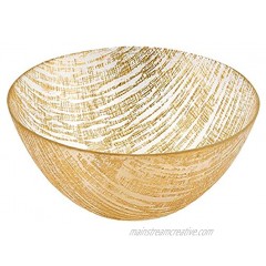 Badash Secret Treasure Glass Serving Bowl 11" Handcrafted Food-Safe Decorative Bowl in Gold for Salad Candy Fruit Great Bridal & Housewarming Gift