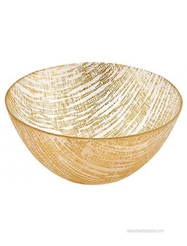 Badash Secret Treasure Glass Serving Bowl 11 Handcrafted Food-Safe Decorative Bowl in Gold for Salad Candy Fruit Great Bridal & Housewarming Gift