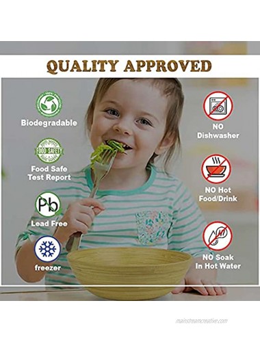 Bamboo Large Salad Bowls Serving Bowl Sizes 54-87-114 OZ Small to Big Respectively for Serving Salad Pasta Fruit Chip Nut Cereal Bamboo Dinnerware Sets for Eating Decor Kid Glossy Mettalic Champagne