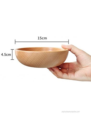 Beilay Flat Bowl 15x4.5cm Wooden Bowl Bamboo Bowls Versatile Usage Great For Salad Soup Cereal Fruits Nuts Food Side Dishes Decorative Modern Serving Bowls