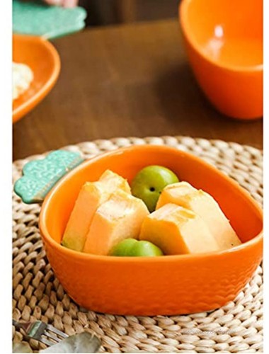Cabilock Cereal Bowl Carrot Shapes Salad Bowl Ceramic Fruit Yogurt Bowl Soup Dessert Salad Serving Bowl for Home Restaurant Style 1