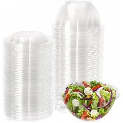 Cedilis 50 Pack 32oz Plastic Salad Bowls with Lid for Salad Meal Prep Perfect for Picnics or as a To-Go Serving Bowl Clear Disposable Containers