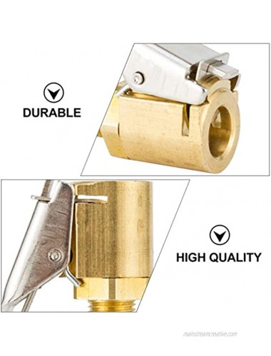 DOITOOL 4pcs Heavy Duty Brass Air Chuck Open Flow Straight Lock-On Tire with Clip for Inflator Gauge Compressor Accessories