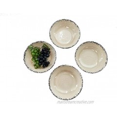 Gourmet Art Crackle 8.1" Melamine Salad Bowls Ivory 32 Ounce Set of 4