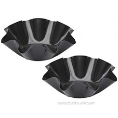 HIC Harold Import Tortilla Bowl Maker Set of 2 Non-Stick Black Baking Pans