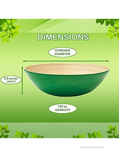 Large Serving Bowl for Kitchen Bamboo Wooden Salad Bowls Large Fruit Bowl for Kitchen Counter Decorative Bowl for Popcorn Chip Snack Extra Lightweight & Sturdy 11.8 Glossy Green Beetle
