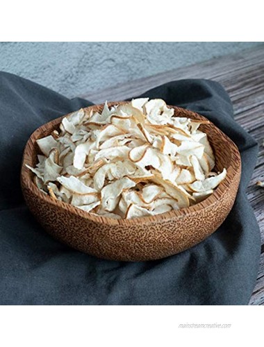 Rainforest Bowls Flower Coconut Wood Bowl 6.3 Inches Handcrafted Flared Wooden Bowl for Fruit Slices Salad Snacks Desserts Natural Eco-Friendly Tableware Sustainable Handmade Kitchen Gift