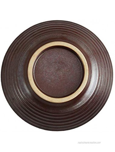 roro Ceramic Stoneware Brown Metallic Style Ribbed 8 Inch Salad and Serving Bowl