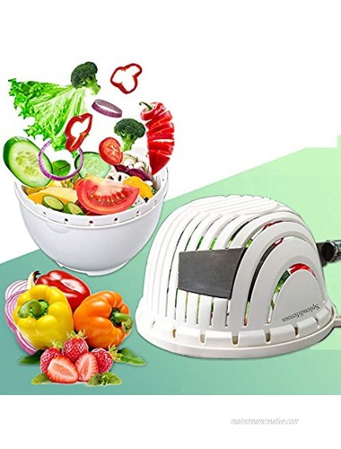 Salad Cutter Bowl Upgraded Easy Speed Salad Maker,Fast Fruit Vegetable Salad Chopper Bowl ,Gift Cut Vegetable Hand Guard And Stainless Steel Straws,Fresh Salad Slicer