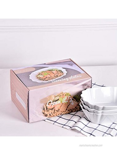 Singkasa 42-oz Porcelain Serving Bowls for Salad Pasta Soup Dessert 9x6.5x2.5 inches White| set of 3 3