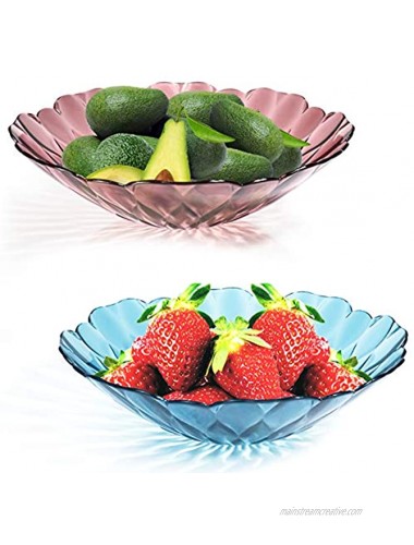 Snack Candy Bowl Salad Serving Dish Plastic Ganamoda Modern Fruit Vegetable Bowls for Home Kitchen Wedding Xmas Party Centerpiece Bowls 1 Ruby Red 1 Sapphire Blue