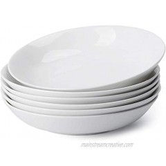 White Lunch Plates SetRestaurant Family Party Kitchen Use Pasta Bowls Large Salad Serving Bowls Soup Bowls Porcelain Pasta Bowls Microwave Dishwasher Safe Serving Platters Salad Plates 8In 6pcs