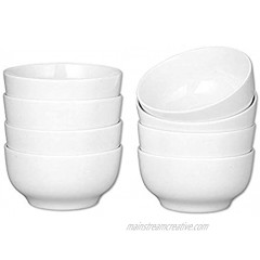 24-Ounce Porcelain Bowl Set，Porcelain Cereal，Soup Bowl Set，Dinner Set- 8 Packs,White，6 Inch