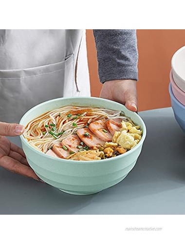 60 OZ Unbreakable Bowl Sets 4 Pack Durable Large Bowls Lightweight Dinnerware for Dinner Dessert Fruit Salad,Noodle Cereal Kitchen Soup Bowls 20CM 4 Colors