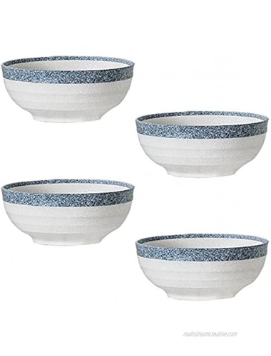 Amoi Ceramic Cereal Bowl Set of 4 Unique Snow Glazed 5 Inch Deep Soup Bowls Chip Resistant Dinnerware Dishwasher and Microwave Safe