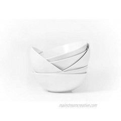 Amuse- Professional Porcelain Bistro Collection Classic Bowls for Cereal Soup and Fruit Set of 6- 25 oz