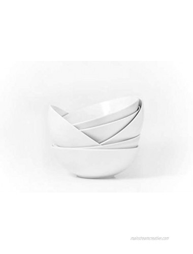 Amuse- Professional Porcelain Bistro Collection Classic Bowls for Cereal Soup and Fruit Set of 6- 25 oz