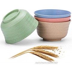 Bligo Unbreakable Cereal Bowls Lightweight Wheat Straw Fiber Bowl for Children Rice Noodle Soup Snack Dishwasher & Microwave Safe 24 OZ 4 Pack