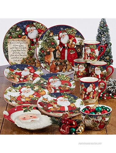 Certified International Magic of Christmas Santa 36 oz. Soup Cereal Bowls Set of 4 Multicolored