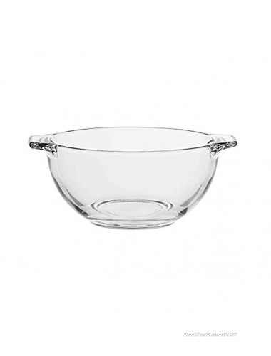 Commercial 16 oz Glass Cereal Bowls with Handles Microwave Safe Set of 6 Clear