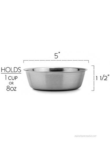 Darware Heavy Duty Stainless Steel Bowls for Baby Toddlers & Kids 4-Pack; Great for Cereal Desserts Children Portion Control & Even Pets 1-Cup Serving Size