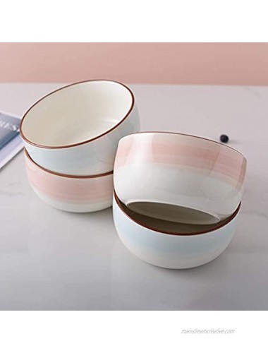 Deabreak Ceramic Soup Bowls 6-inch Cereal Bowl 25 Ounces Suitable for Dishwasher and Microwave Oven Kitchen Utensils Noodle Bowl Salad Oat Bowls