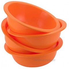 DecorRack Set of 4 Cereal Bowls Soup Bowl for Salad Fruit Dessert Snack Small Serving and Mixing Bowls BPA Free Plastic Shatter Proof and Unbreakable Orange 28 oz Set of 4