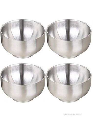Devico Soup Cereal Bowls 4-Piece 19-Ounce Stainless Steel Salad Rice Dessert Serving Bowl set Matte Finish