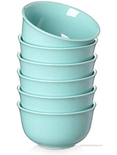 DOWAN 10 Ounces Small Bowl Set Porcelain Dessert Bowls for Snacks Rice Condiments Side Dishes or Ice Cream Dishwasher & Microwave Safe Dipping Sauce Bowl Set of 6 Blue Bouillon Cups