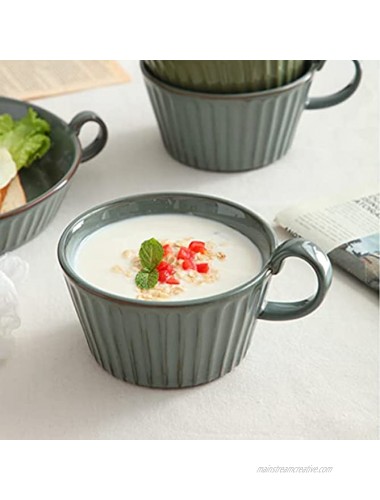 Farmhouse Porcelain Jumbo Coffee Cereal Mug Set 22 Ounce Large Ceramic Mug with Handle for Soup Salad Dessert Oatmeal Chip Set of 2
