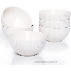 Getstar Dessert Bowls Small Porcelain Bowl Set 6 Pcs 4.5 inch & 10 oz Microwavable Dishwasher & Freezer Safe Small Bowls for Ice Cream Side Dishes Snacks & Desserts Set of 6 White