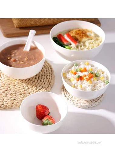 Lawei 6 Pack Porcelain Bowls Set 12 Oz Cereal Bowls White Soup Bowls for Cereal Rice Salad Dessert Soup