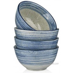 MARSTRACE Blue Gray Porcelain Rice Bowls,4.5”10 Oz Small Ceramic Bowls for Cereal,Dessert,Snacks,Appetizer Side Dishes Condiments,Microwave & Dishwasher Safe,Set of 4
