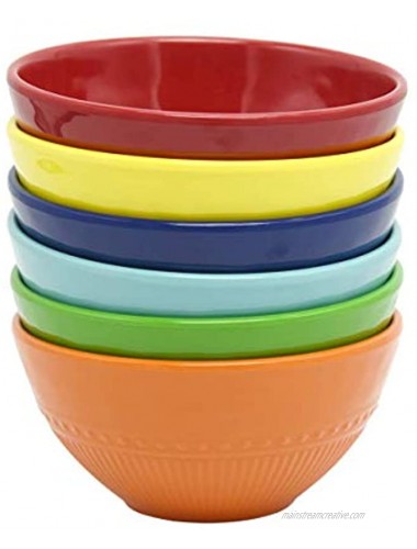 Melamine Bowl Set Cereal Soup Set of 6 Hot Assorted Colors