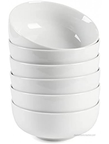 New Century Cereal and Soup Bowls 22oz Ceramic Bowl sets of 6 for Rice,Dessert,Salad,Snack Kitchen Dishwasher&Microwave safe White 5.5INCH