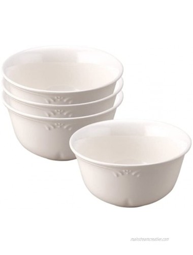 Pfaltzgraff Filigree Deep Soup Cereal Bowl 22-Ounce Set of 4 White