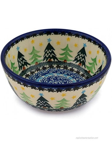 Polish Pottery Bowl 5-inch Christmas Evergreen