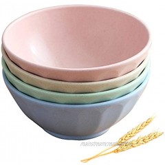 YAPULLYA Unbreakable Cereal Bowls Wheat Straw Lightweight Rice Bowl Dishwasher & Microwave Safe 4 Packs