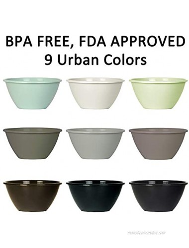 Youngever 50 ounce Plastic Bowls Large Cereal Bowls Large Soup Bowls Microwave Safe Dishwasher Safe Set of 9 in 9 Urban Colors