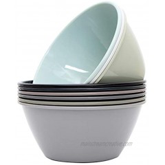 Youngever 50 ounce Plastic Bowls Large Cereal Bowls Large Soup Bowls Microwave Safe Dishwasher Safe Set of 9 in 9 Urban Colors