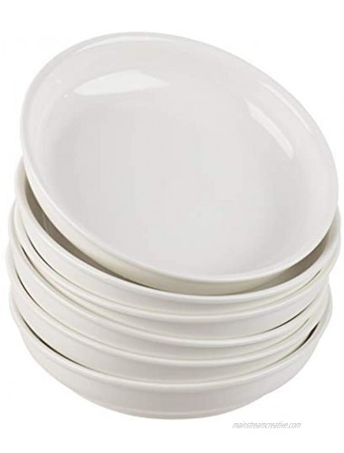6-Piece Porcelain Pasta Bowls Set – 22-Ounce Soup Bowls Wide Shallow Large Serving Bowls for Pasta Salad Cereal Desserts 7.9 x 1.6 Inches Plain White