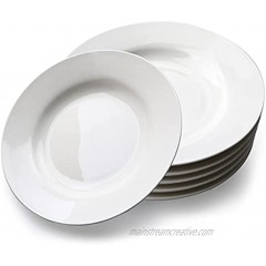 Accguan 6Pcs White Dinner Plates Round Porcelain Dinner Plates  Salad Dish Serving Plates for Dessert Salad Spaghetti Sandwiches Microwave Dishwasher Safe