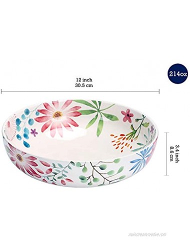 Bico Flower Carnival Ceramic Pasta Bowl Set of 51 unit 214oz 4 units 35oz for Pasta Salad Microwave & Dishwasher Safe