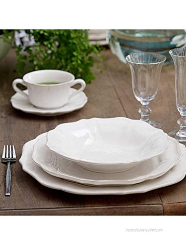Casafina Impressions Collection Stoneware Ceramic Soup Pasta Plate 10 White