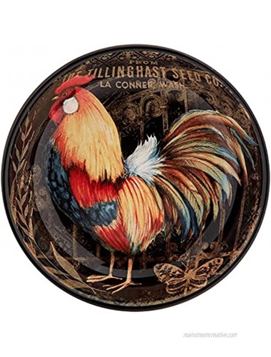 Certified International Gilded Rooster Set 4 Soup Pasta Bowl 9.25 x 2 Assorted Designs,One Size Multicolored