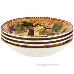 Certified International Gilded Wine Soup Pasta Bowls Set of 4 9.25" x 1.5" Multicolor