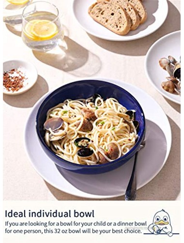 LE TAUCI Pasta Bowls 32 Ounce Ceramic Salad Bowl Large Serving Bowl Set Set of 4 Sapphire Blue