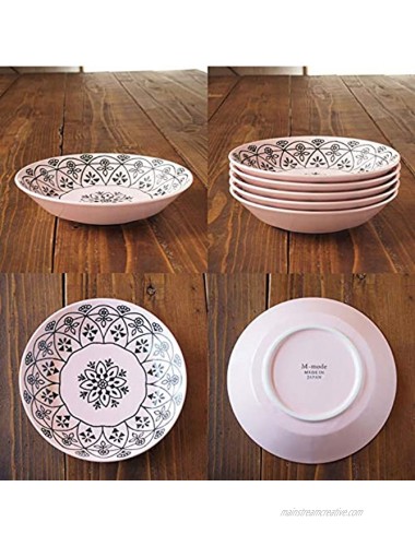 minoru Ceramic Pasta Dishes morokkan Pink Diameter 20.5?cm φ8.2×H1.6in 14.92oz